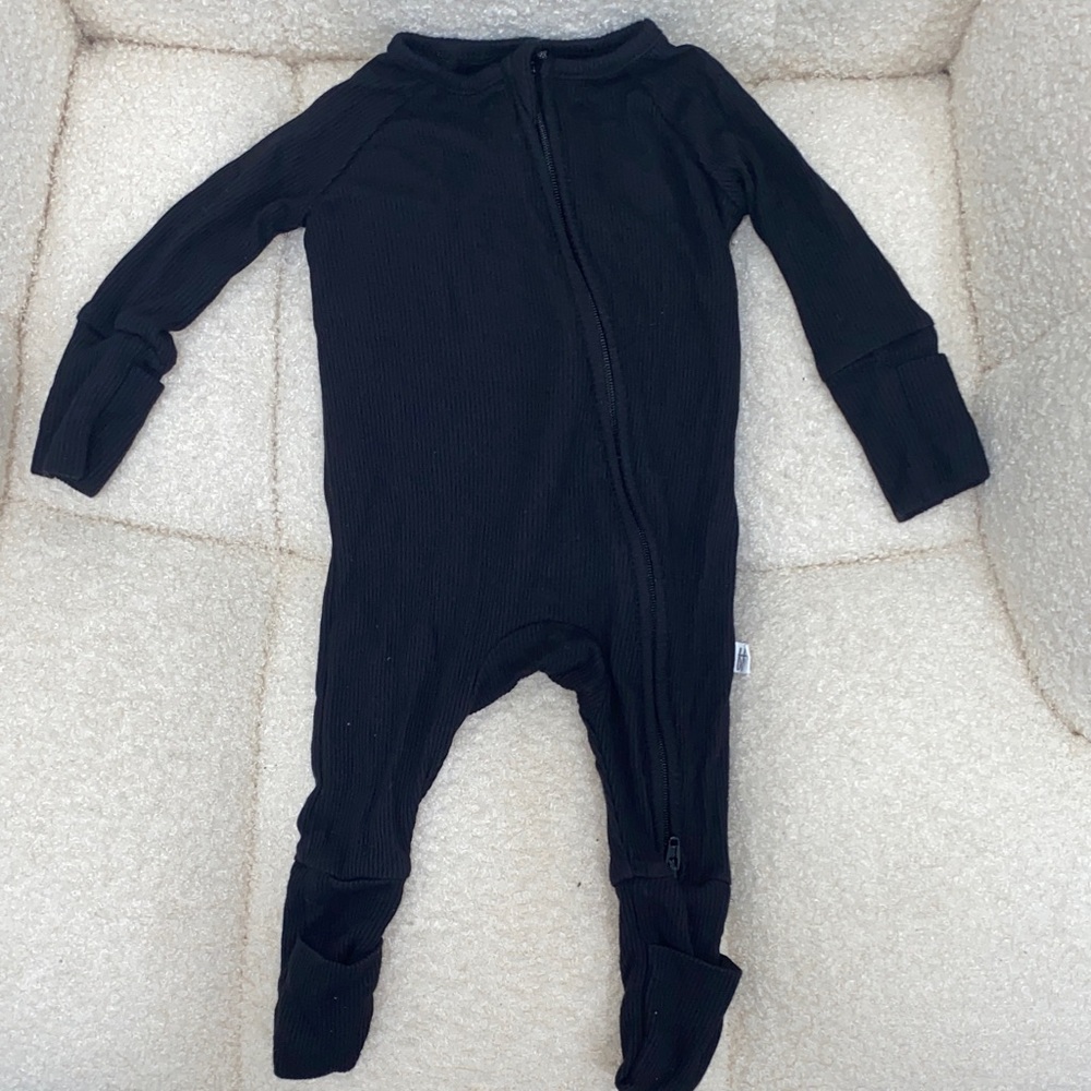 Classic Black Kids Footie Pajamas